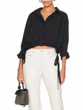 Citizens of Humanity Alexandra Cropped Boxy Top Black